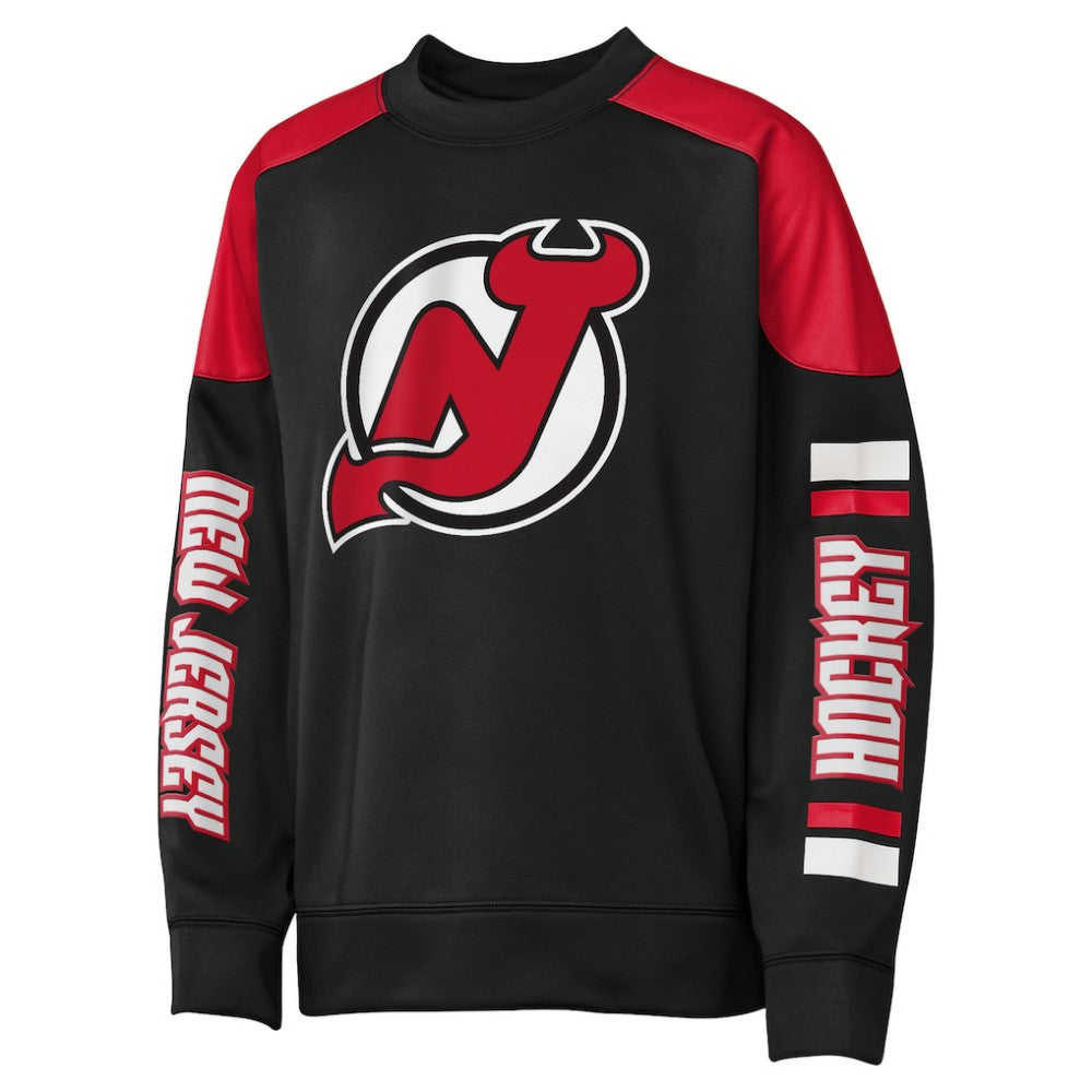 Jack Hughes New Jersey Devils Outerstuff Youth Best Defense Name & Number Crewneck Sweatshirt - Black - NHL 202598468