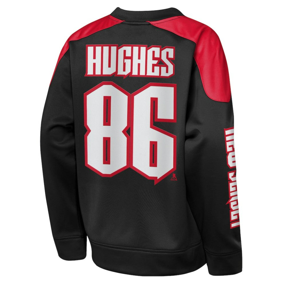Jack Hughes New Jersey Devils Outerstuff Youth Best Defense Name & Number Crewneck Sweatshirt - Black - NHL 202598468