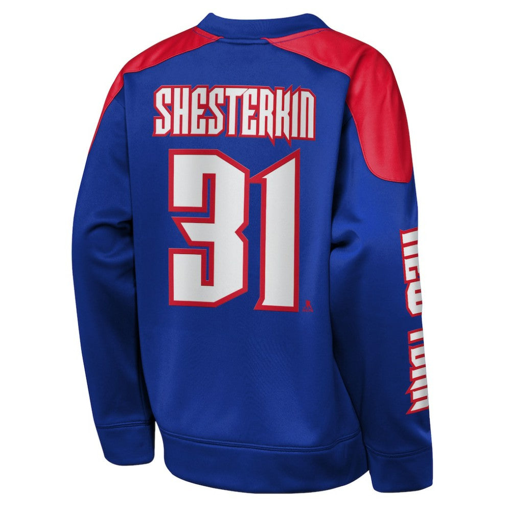 Igor Shesterkin New York Rangers Outerstuff Youth Best Defense Name & Number Crewneck Sweatshirt - Blue - NHL 202598469