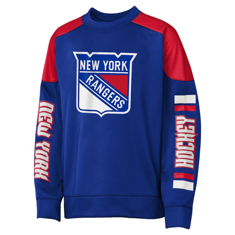 Mika Zibanejad New York Rangers Outerstuff Youth Best Defense Name & Number Crewneck Sweatshirt - Blue - NHL 202598470