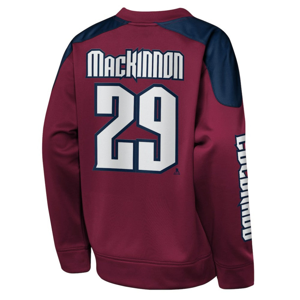 Nathan MacKinnon Colorado Avalanche Outerstuff Youth Best Defense Name & Number Crewneck Sweatshirt - Burgundy - NHL 202598473
