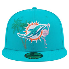 Miami Dolphins New Era State Stitch 59FIFTY Fitted Hat Aqua