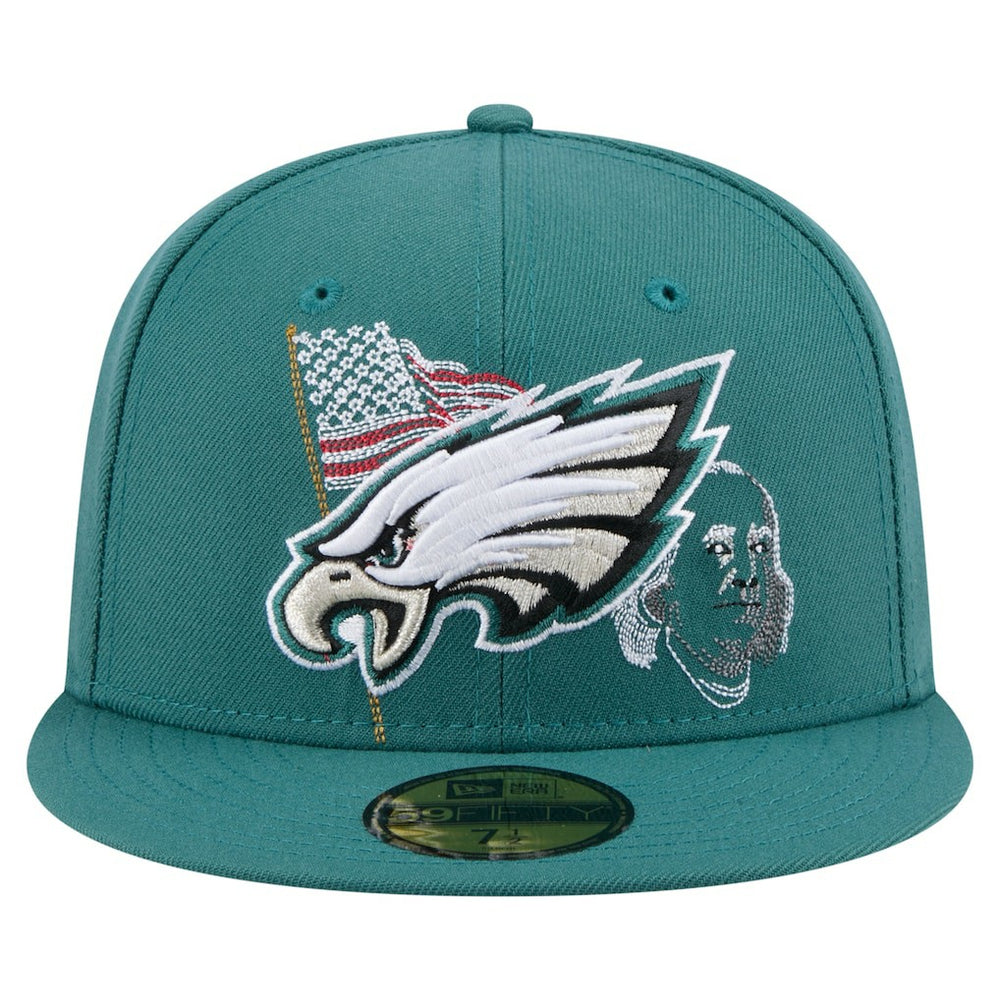 Philadelphia Eagles New Era State Stitch 59FIFTY Fitted Hat Midnight Green
