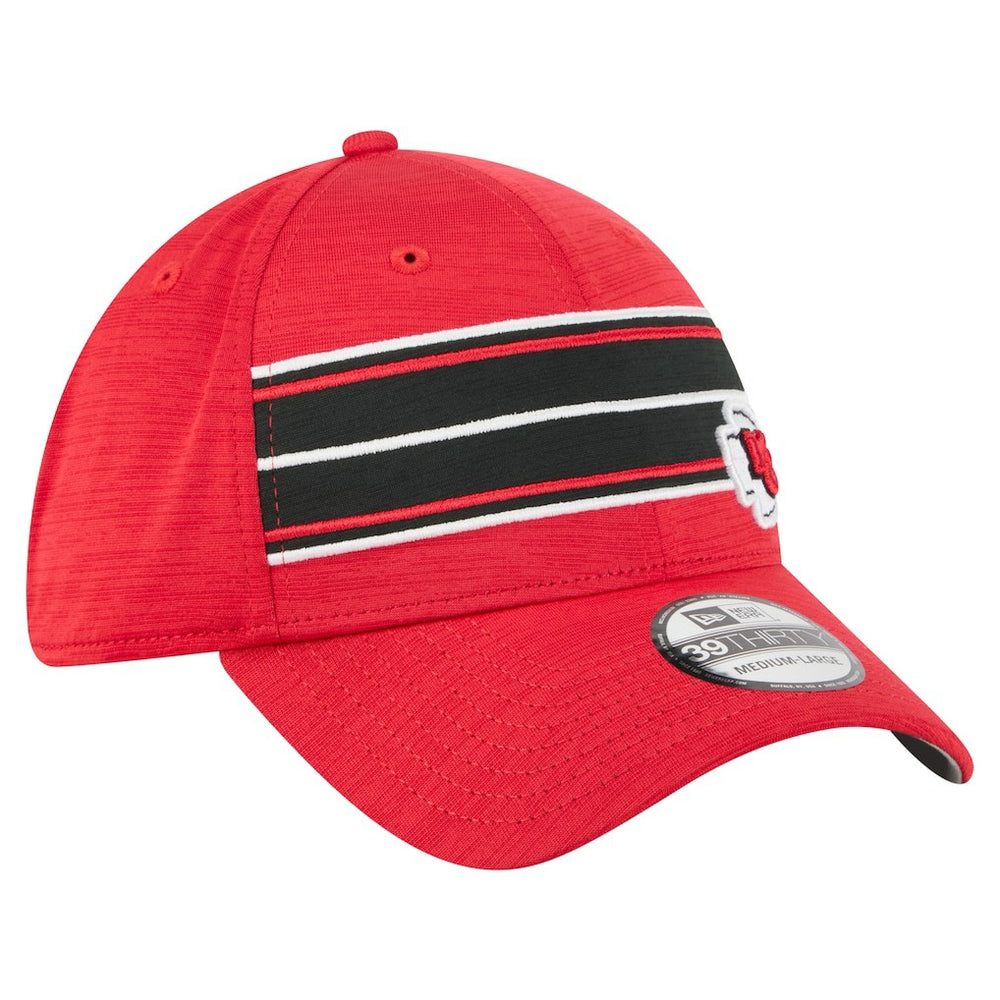 Kansas City Chiefs New Era Stripes 39THIRTY Flex Hat Red