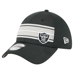 Las Vegas Raiders New Era Stripes 39THIRTY Flex Hat Black