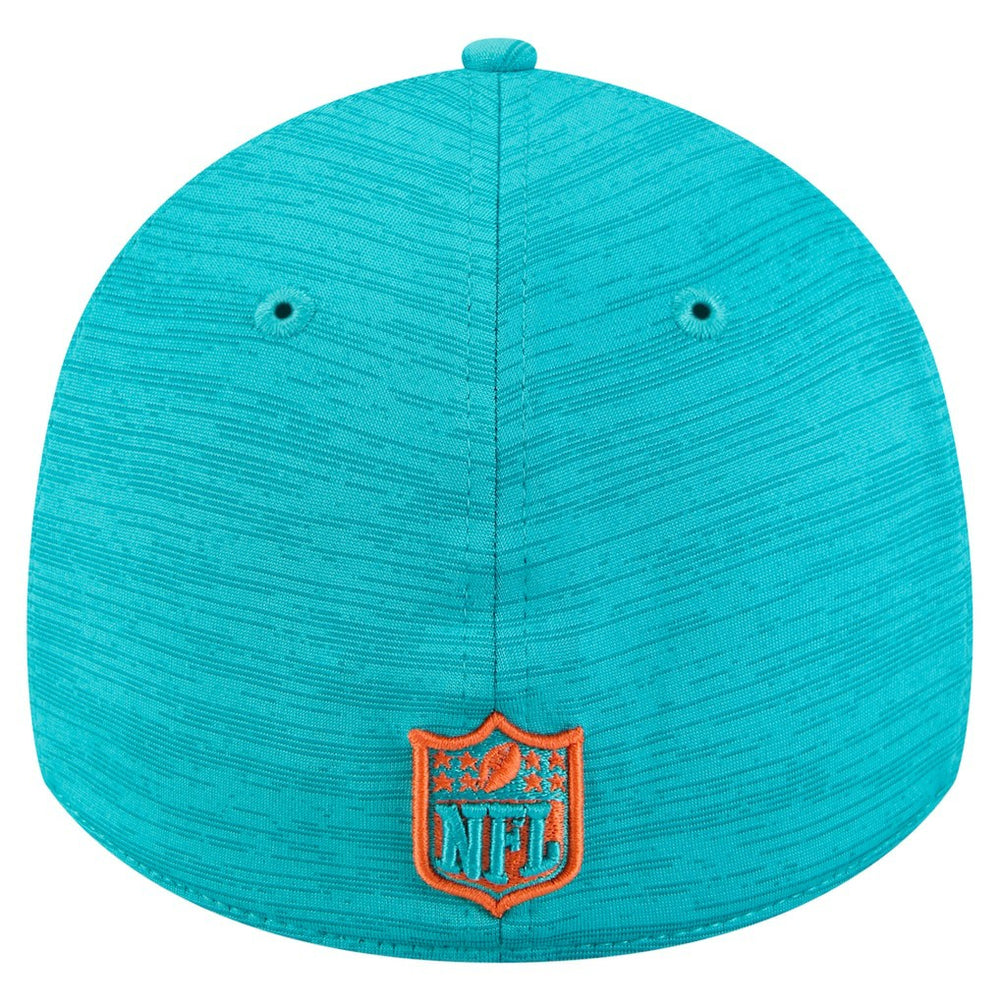 Miami Dolphins New Era Stripes 39THIRTY Flex Hat Aqua