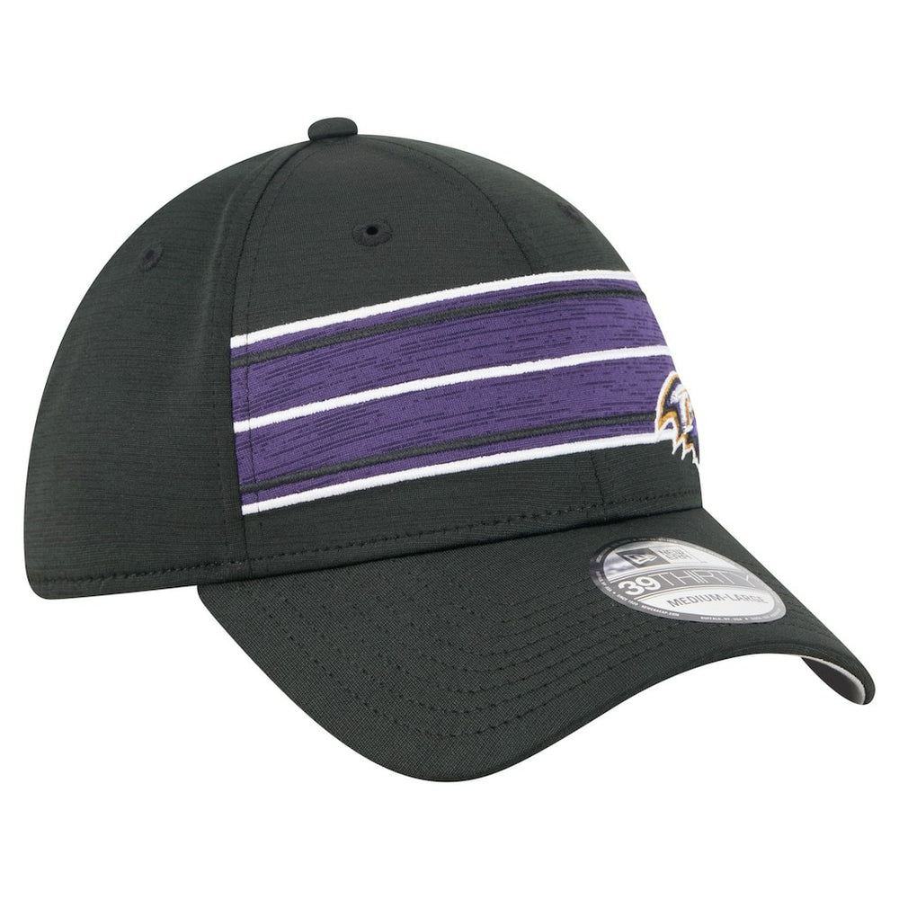 Baltimore Ravens New Era Stripes 39THIRTY Flex Hat Black