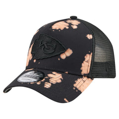 Kansas City Chiefs New Era Bleached 9FORTY A-Frame Adjustable Hat Black