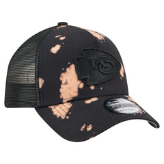 Kansas City Chiefs New Era Bleached 9FORTY A-Frame Adjustable Hat Black