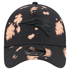 New England Patriots New Era Bleached 9FORTY A-Frame Adjustable Hat Black