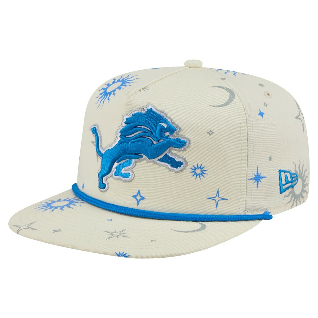 Detroit Lions New Era Celestial Golfer Snapback Hat Cream