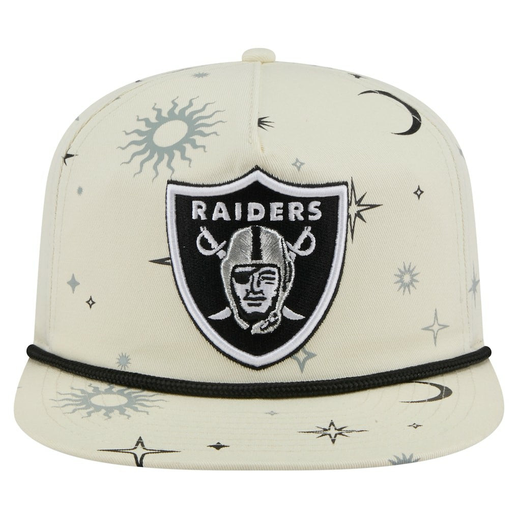 Las Vegas Raiders New Era Celestial Golfer Snapback Hat Cream