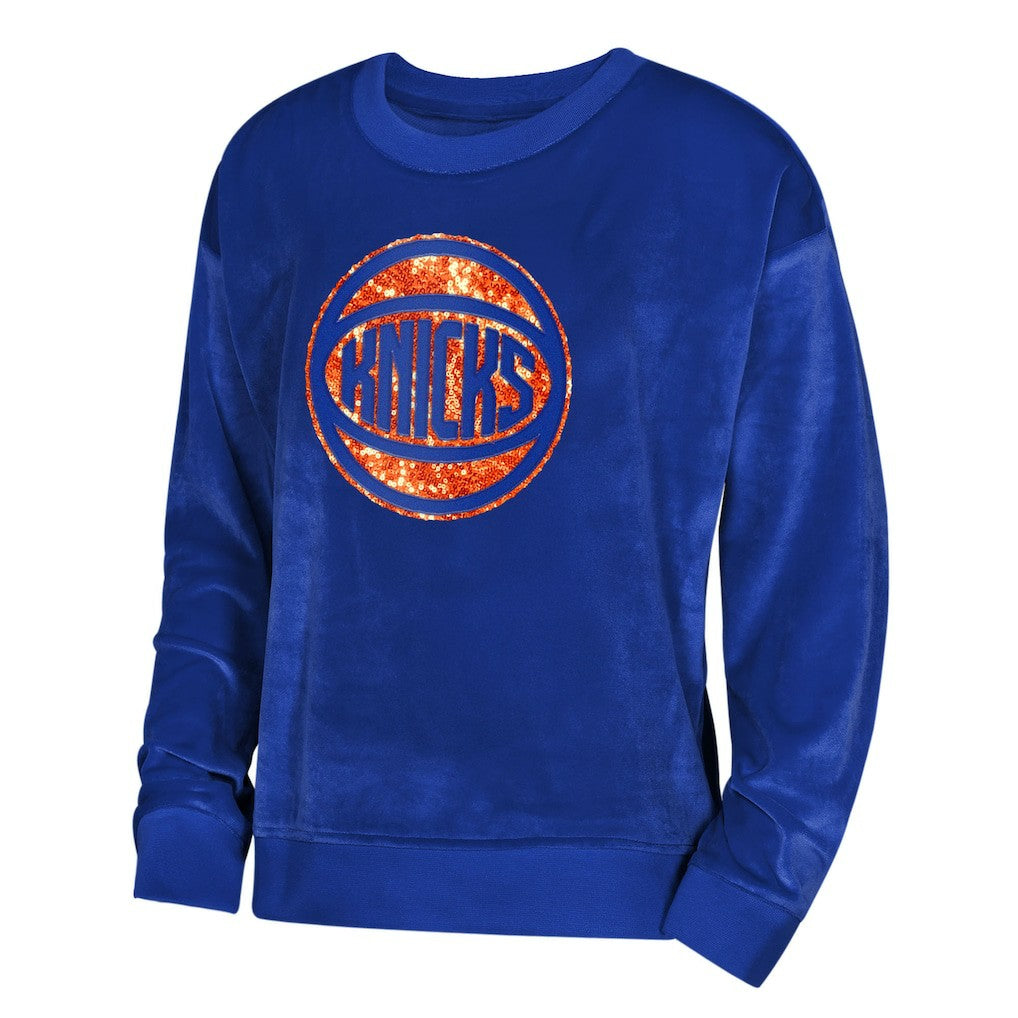 New York Knicks Outerstuff Youth Girls Step Back Sweatshirt Blue