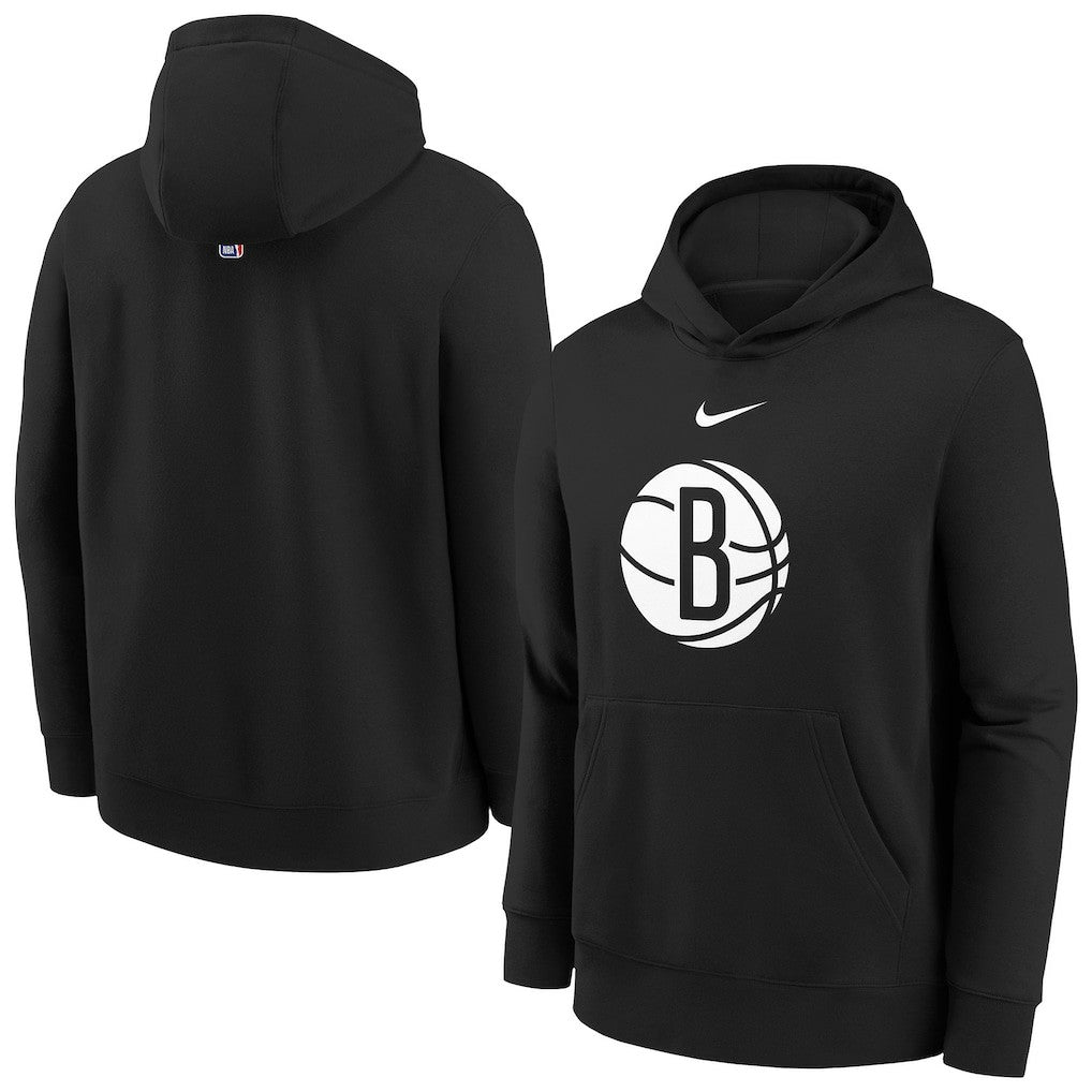 Brooklyn Nets Youth 2025/26 Club Fleece Hoodie Black | Nike US
