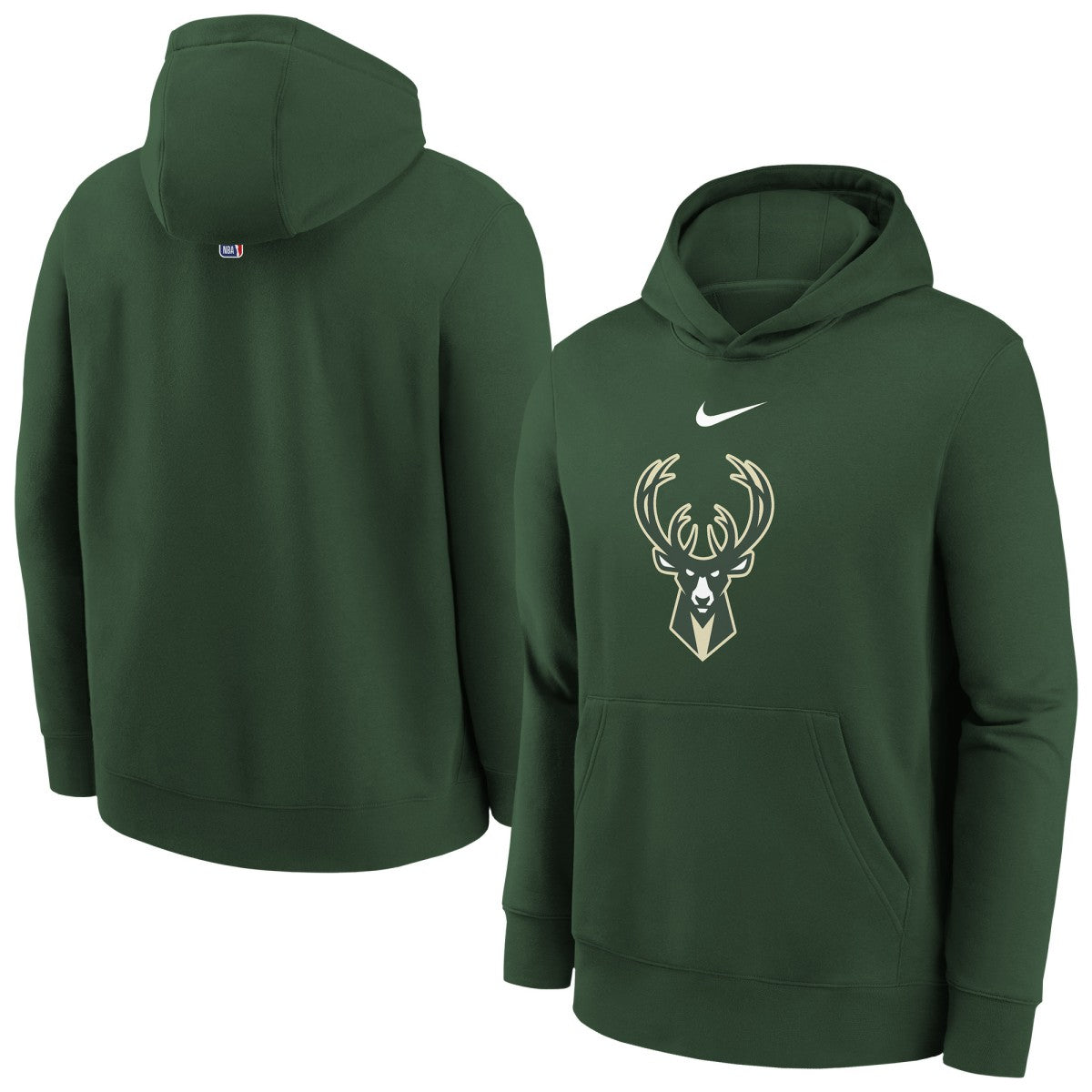 Milwaukee Bucks Youth 2025/26 Club Fleece Hoodie Hunter Green | Nike US