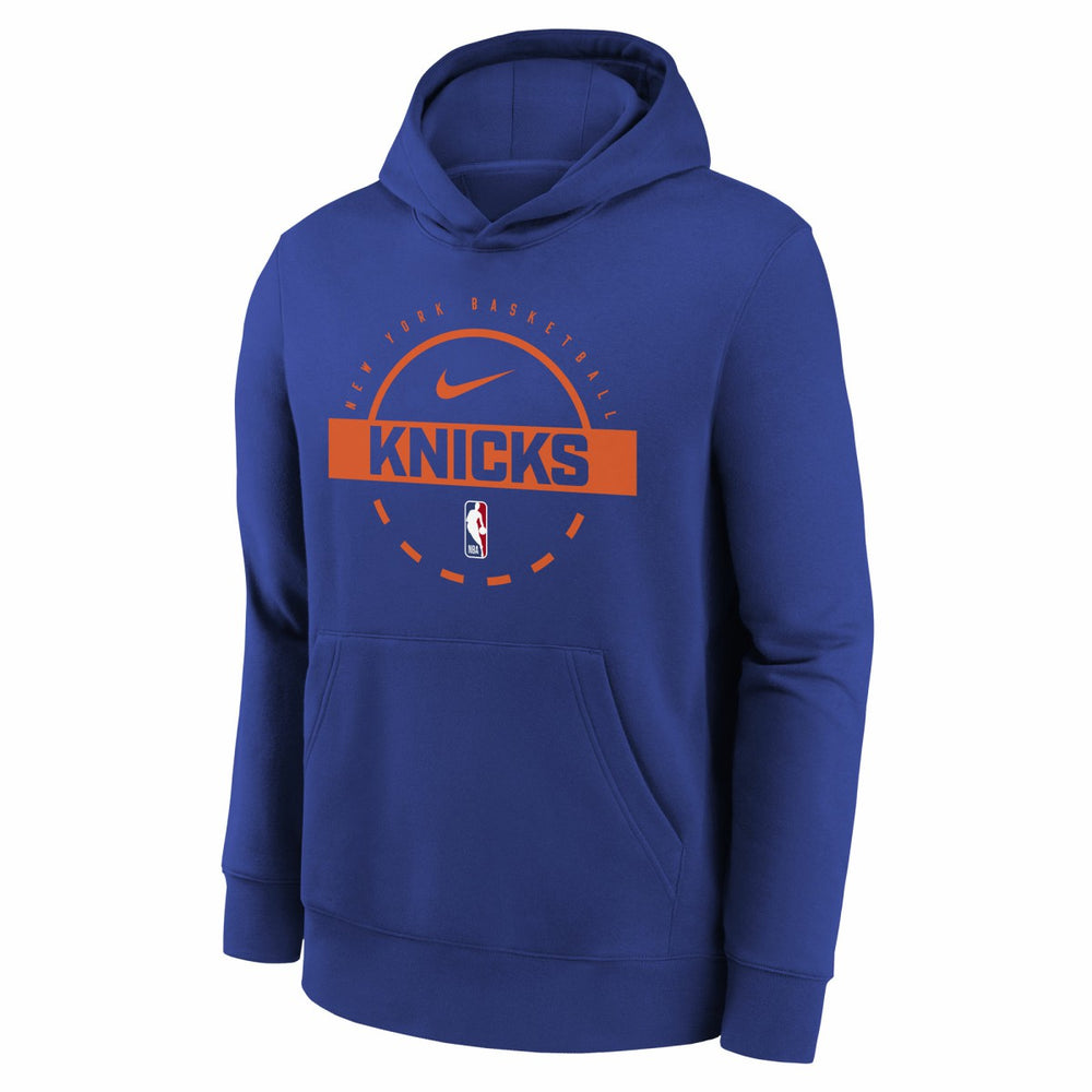 New York Knicks Youth 2025/26 Club Fleece Practice Hoodie Blue | Nike Lifestyle