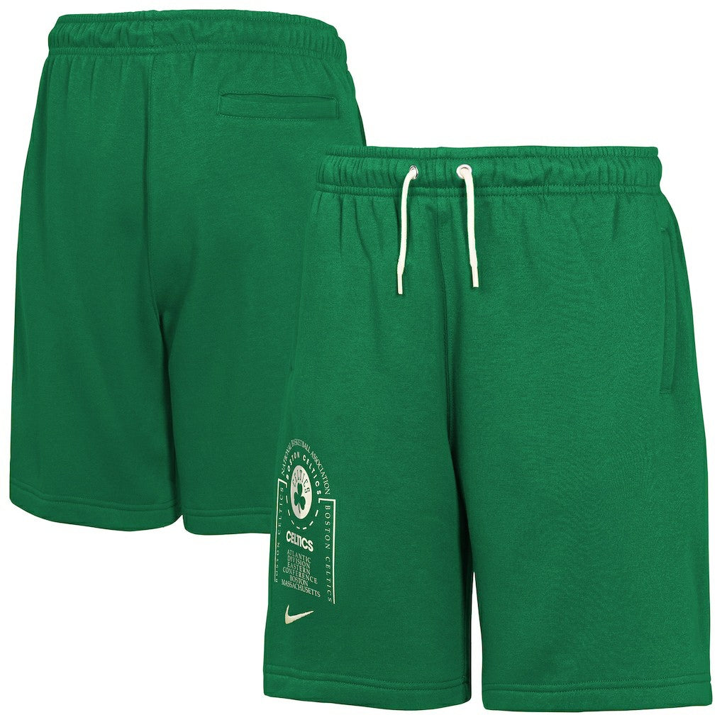 Boston Celtics Youth Courtside Club Fleece Shorts Kelly Green | Nike Lifestyle