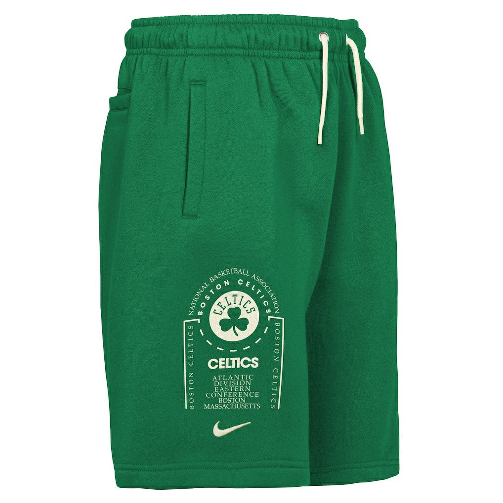 Boston Celtics Youth Courtside Club Fleece Shorts Kelly Green | Nike Lifestyle