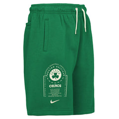 Boston Celtics Youth Courtside Club Fleece Shorts Kelly Green | Nike Lifestyle