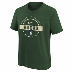 Milwaukee Bucks Youth Practice T-Shirt Hunter Green | Nike Near Me