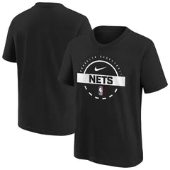 Brooklyn Nets Youth Practice T-Shirt Black | Nike outlet