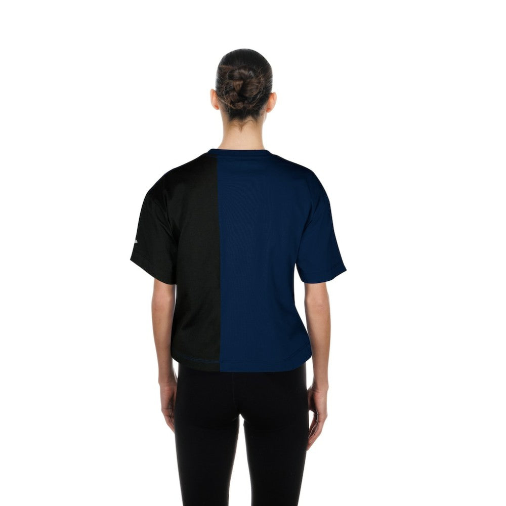 Houston Astros New Era Women's Upcycled Colorblocked Boxy Cropped T-Shirt - Navy - New Era Sale