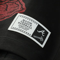 Atlanta Braves New Era Women's Upcycled Colorblocked Boxy Cropped T-Shirt - Navy - New Era on Sale
