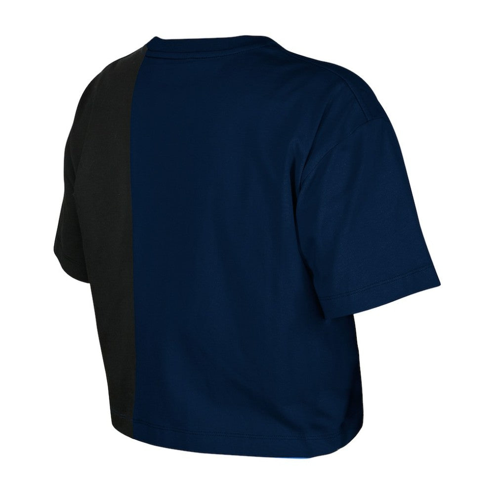 Boston Red Sox New Era Women's Upcycled Colorblocked Boxy Cropped T-Shirt - Navy - New Era Sale