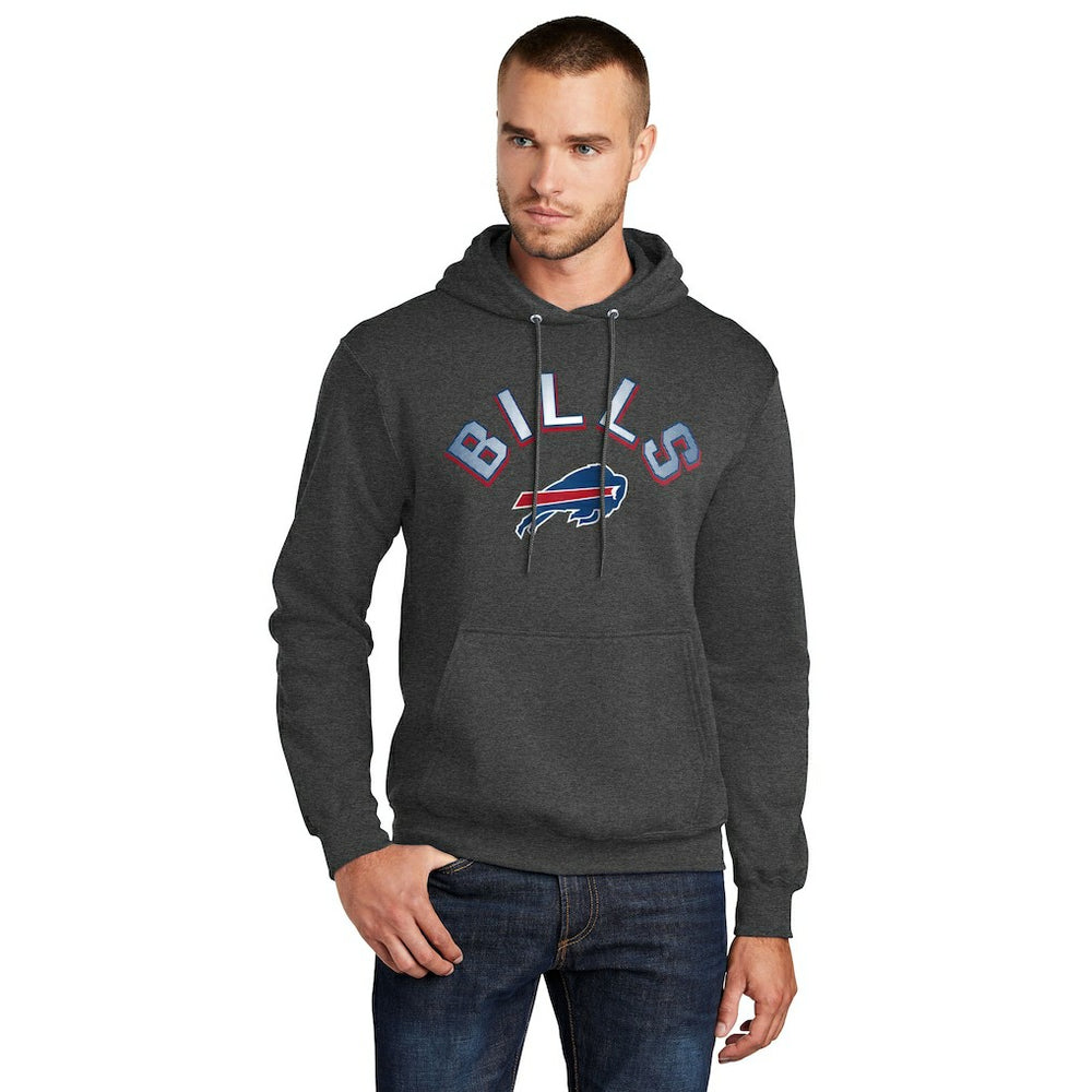 Buffalo Bills Starter Arch Over Logo Pullover Hoodie Charcoal