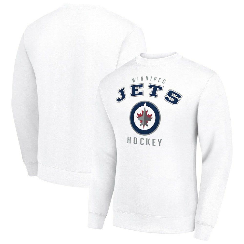 Winnipeg Jets Men's Starter Team Logo Fleece Pullover Sweatshirt - White - NHL 202601558