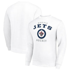 Winnipeg Jets Men's Starter Team Logo Fleece Pullover Sweatshirt - White - NHL 202601558