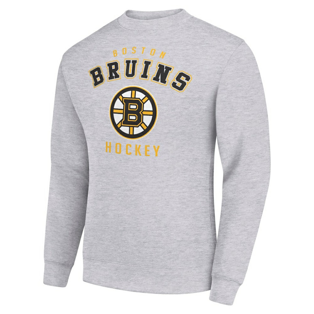 Boston Bruins Men's Starter Team Logo Fleece Pullover Sweatshirt - Heather Gray - NHL 202601559