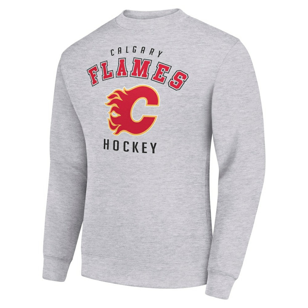 Calgary Flames Men's Starter Team Logo Fleece Pullover Sweatshirt - Heather Gray - NHL 202601561