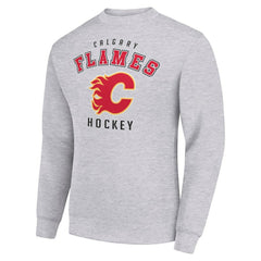 Calgary Flames Men's Starter Team Logo Fleece Pullover Sweatshirt - Heather Gray - NHL 202601561