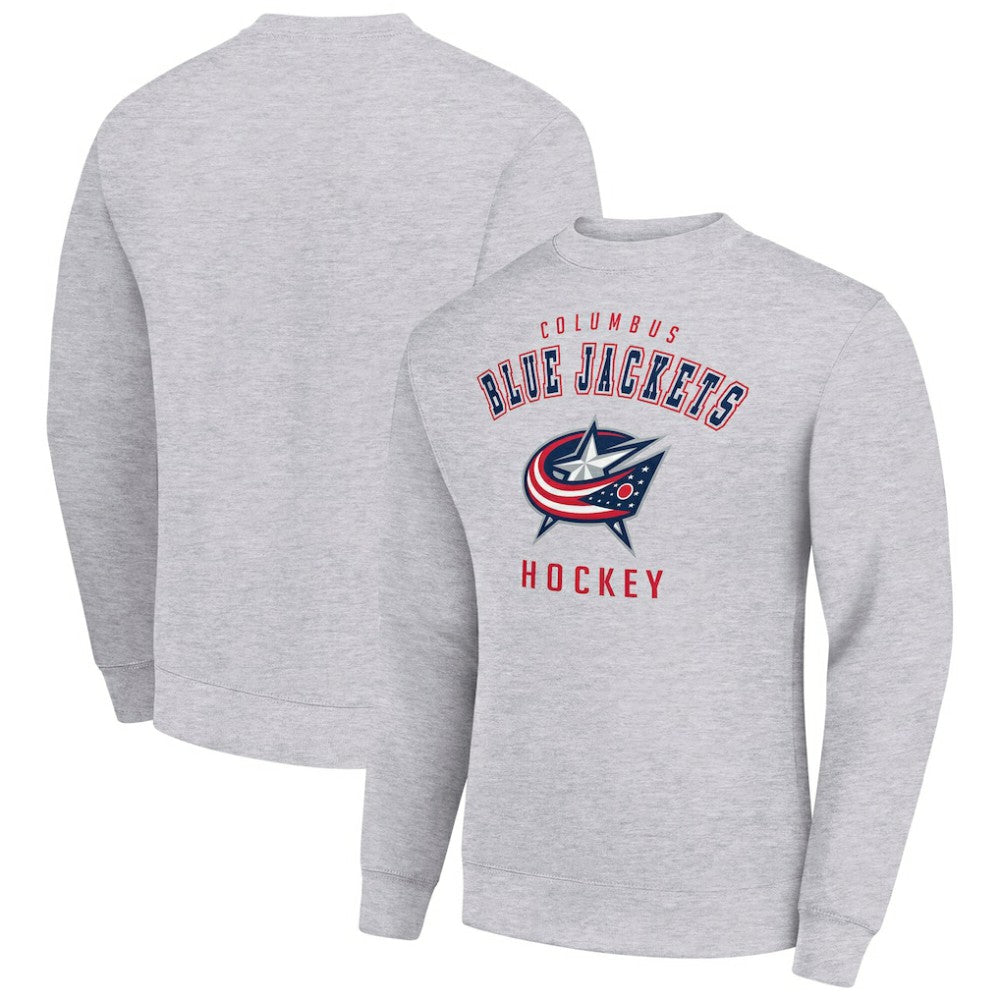 Columbus Blue Jackets Men's Starter Team Logo Fleece Pullover Sweatshirt - Heather Gray - NHL 202601566