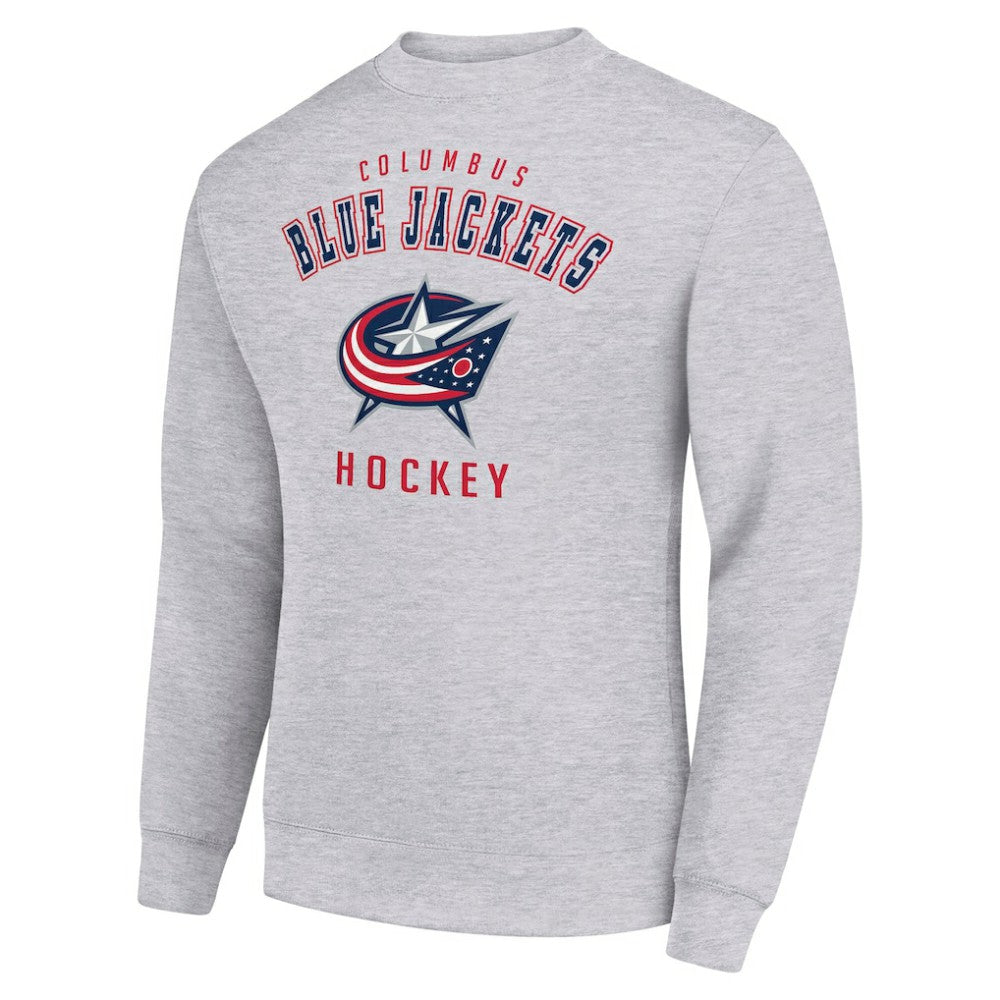 Columbus Blue Jackets Men's Starter Team Logo Fleece Pullover Sweatshirt - Heather Gray - NHL 202601566
