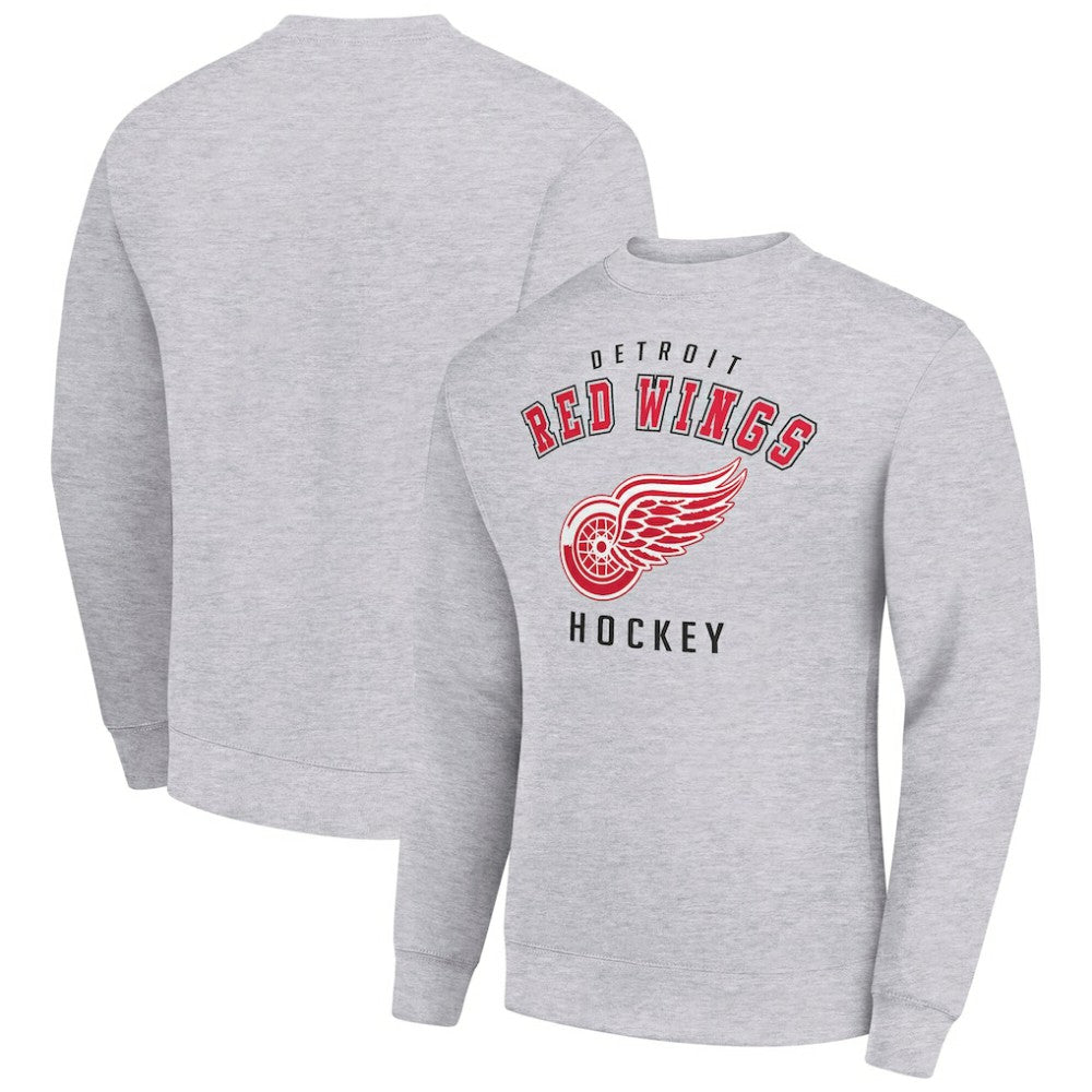 Detroit Red Wings Men's Starter Team Logo Fleece Pullover Sweatshirt - Heather Gray - NHL 202601568