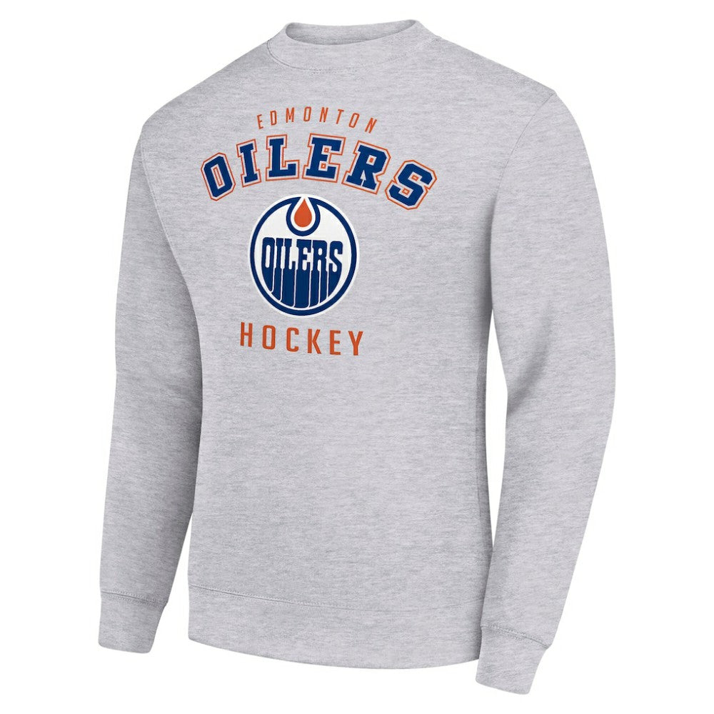 Edmonton Oilers Men's Starter Team Logo Fleece Pullover Sweatshirt - Heather Gray - NHL 202601569