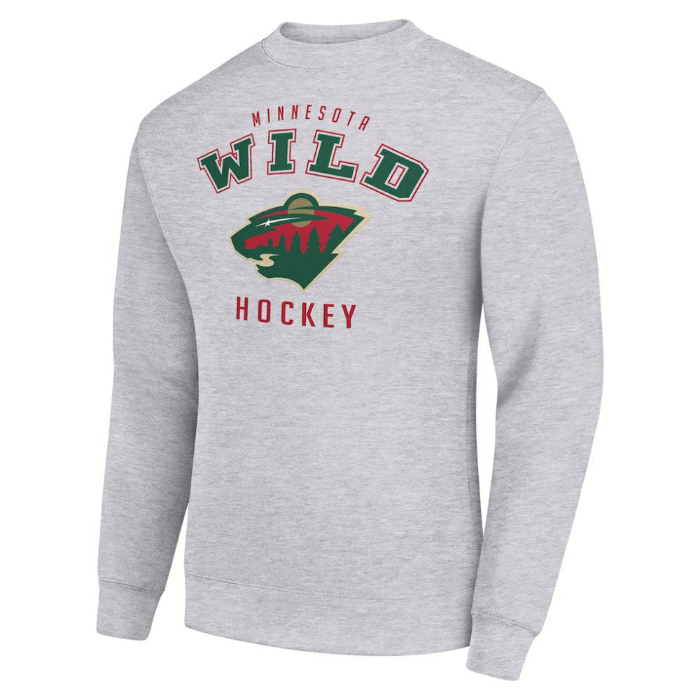 Minnesota Wild Men's Starter Team Logo Fleece Pullover Sweatshirt - Heather Gray - NHL 202601574