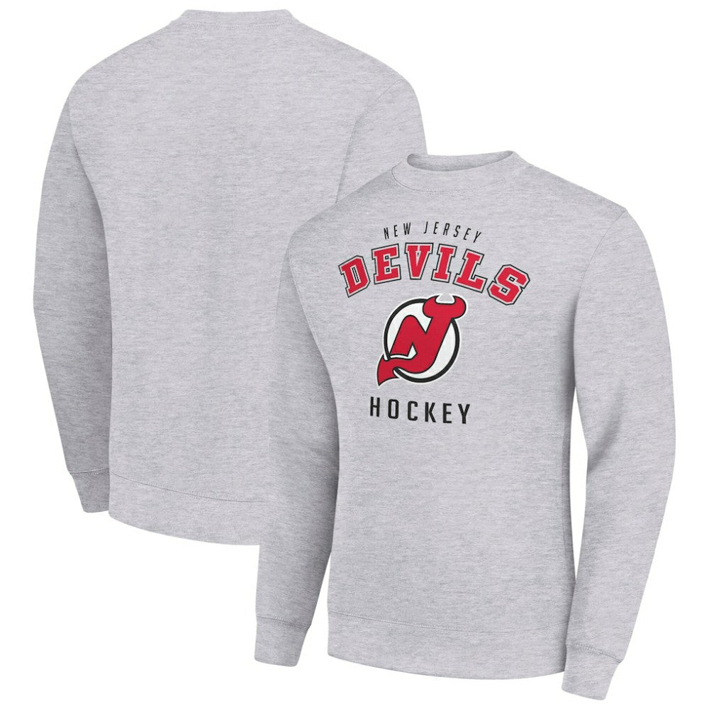 New Jersey Devils Men's Starter Team Logo Fleece Pullover Sweatshirt - Heather Gray - NHL 202601580