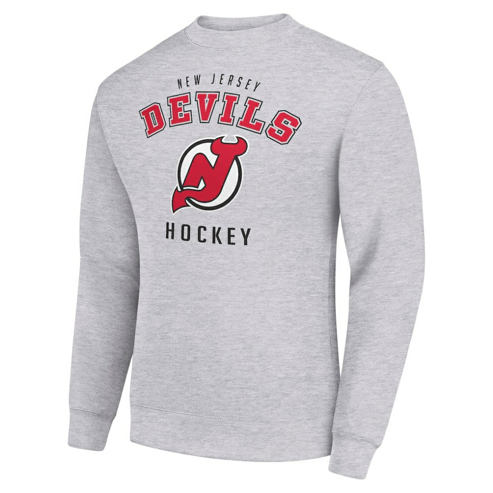 New Jersey Devils Men's Starter Team Logo Fleece Pullover Sweatshirt - Heather Gray - NHL 202601580