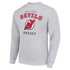 New Jersey Devils Men's Starter Team Logo Fleece Pullover Sweatshirt - Heather Gray - NHL 202601580