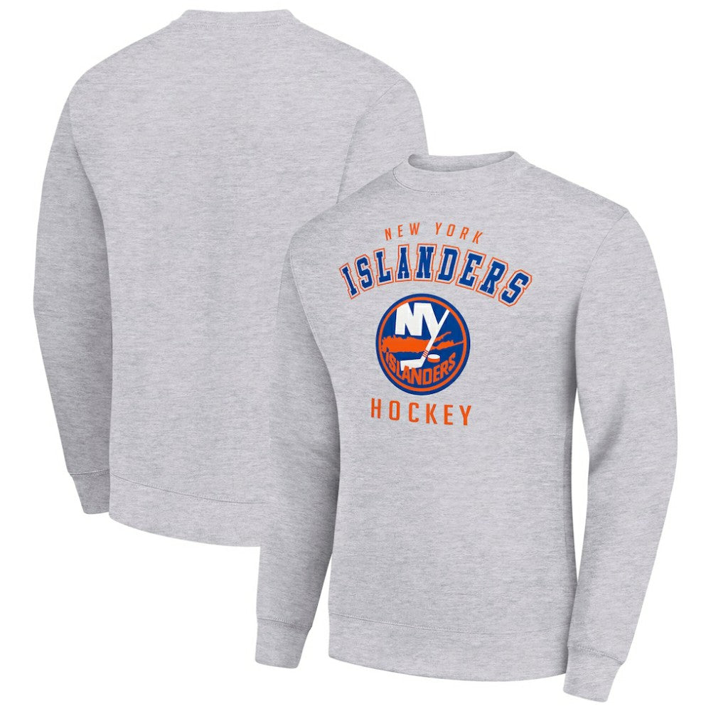 New York Islanders Men's Starter Team Logo Fleece Pullover Sweatshirt - Heather Gray - NHL 202601582