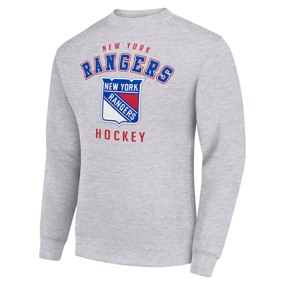 New York Rangers Men's Starter Team Logo Fleece Pullover Sweatshirt - Heather Gray - NHL 202601583