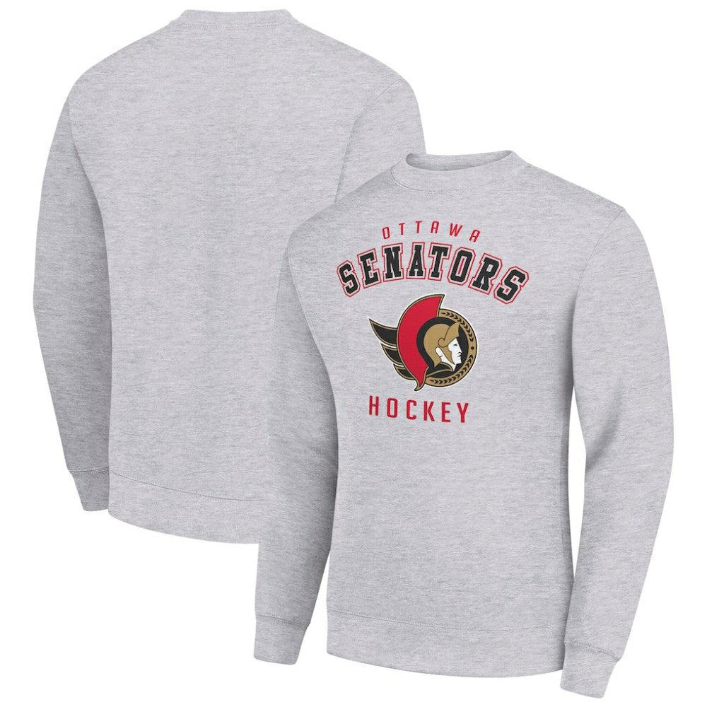 Ottawa Senators Men's Starter Team Logo Fleece Pullover Sweatshirt - Heather Gray - NHL 202601585