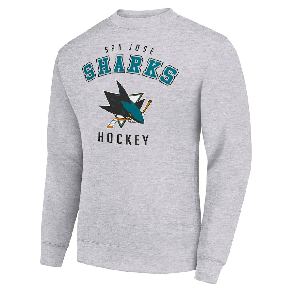 San Jose Sharks Men's Starter Team Logo Fleece Pullover Sweatshirt - Heather Gray - NHL 202601597