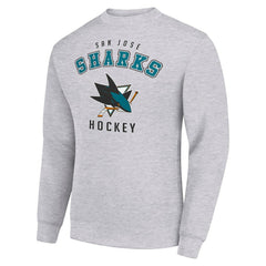 San Jose Sharks Men's Starter Team Logo Fleece Pullover Sweatshirt - Heather Gray - NHL 202601597