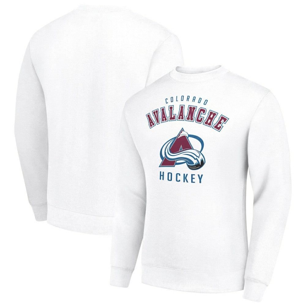 Colorado Avalanche Men's Starter Team Logo Fleece Pullover Sweatshirt - White - NHL 202601598