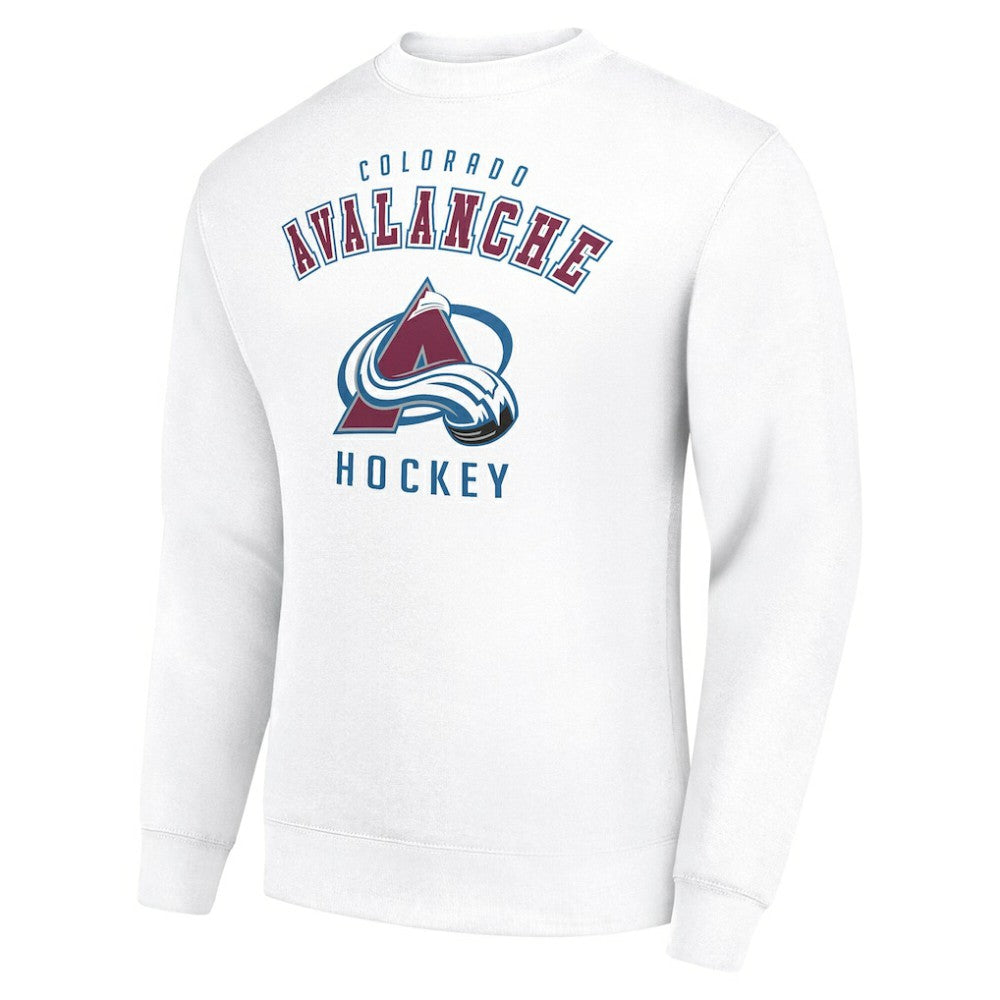 Colorado Avalanche Men's Starter Team Logo Fleece Pullover Sweatshirt - White - NHL 202601598