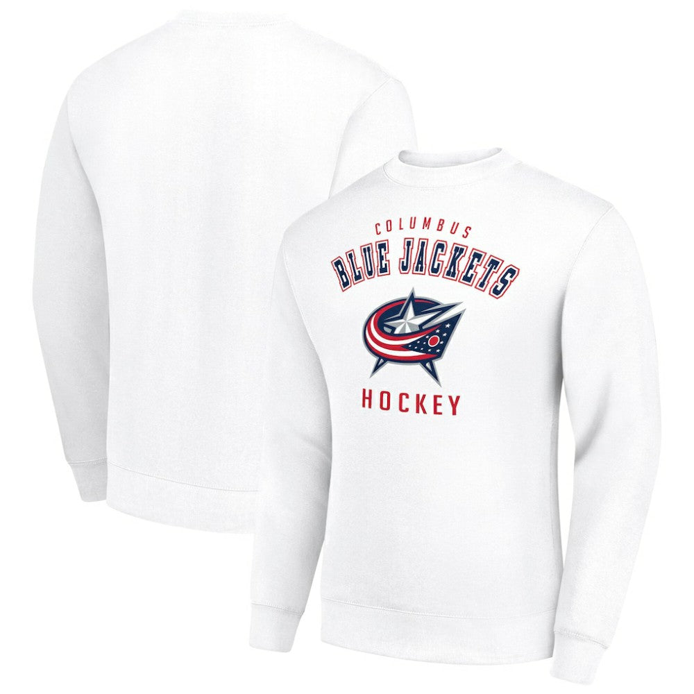 Columbus Blue Jackets Men's Starter Team Logo Fleece Pullover Sweatshirt - White - NHL 202601599